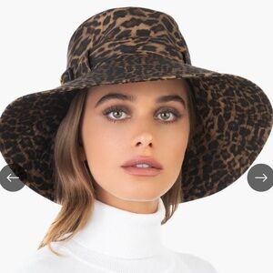 NWT Eric Javits Kaya Leopard Print Rain Hat